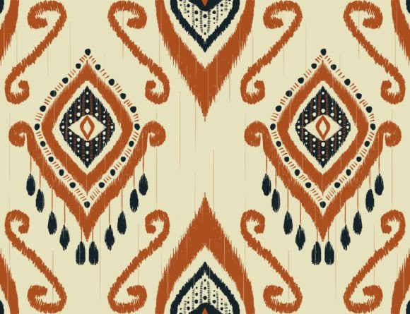 Colorful Ikat African Embroidery Pattern